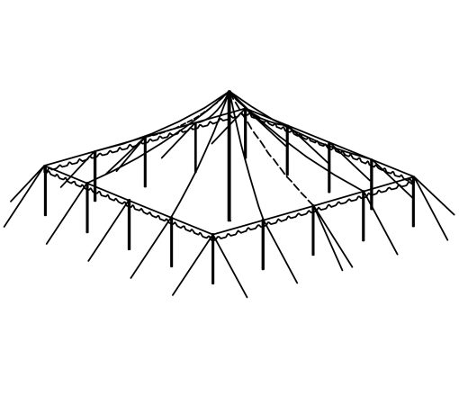 Push Pole Tent, 40'X40' White