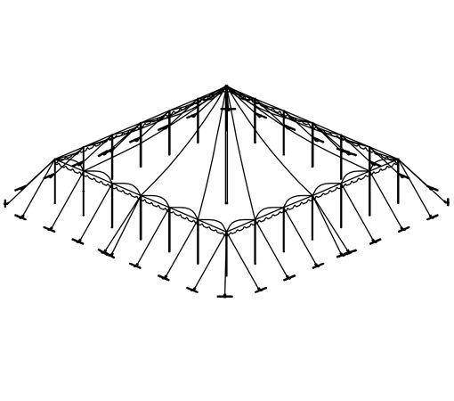 Push Pole Tent, 50'X50' White