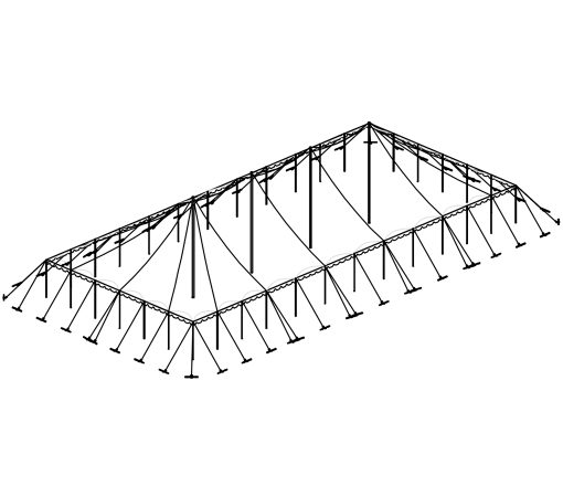 Push Pole Tent, 50'X110' White