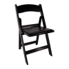 Chair, Black Resin Folding Chair with Padded Seat