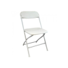 Chair, White Plastic Folding