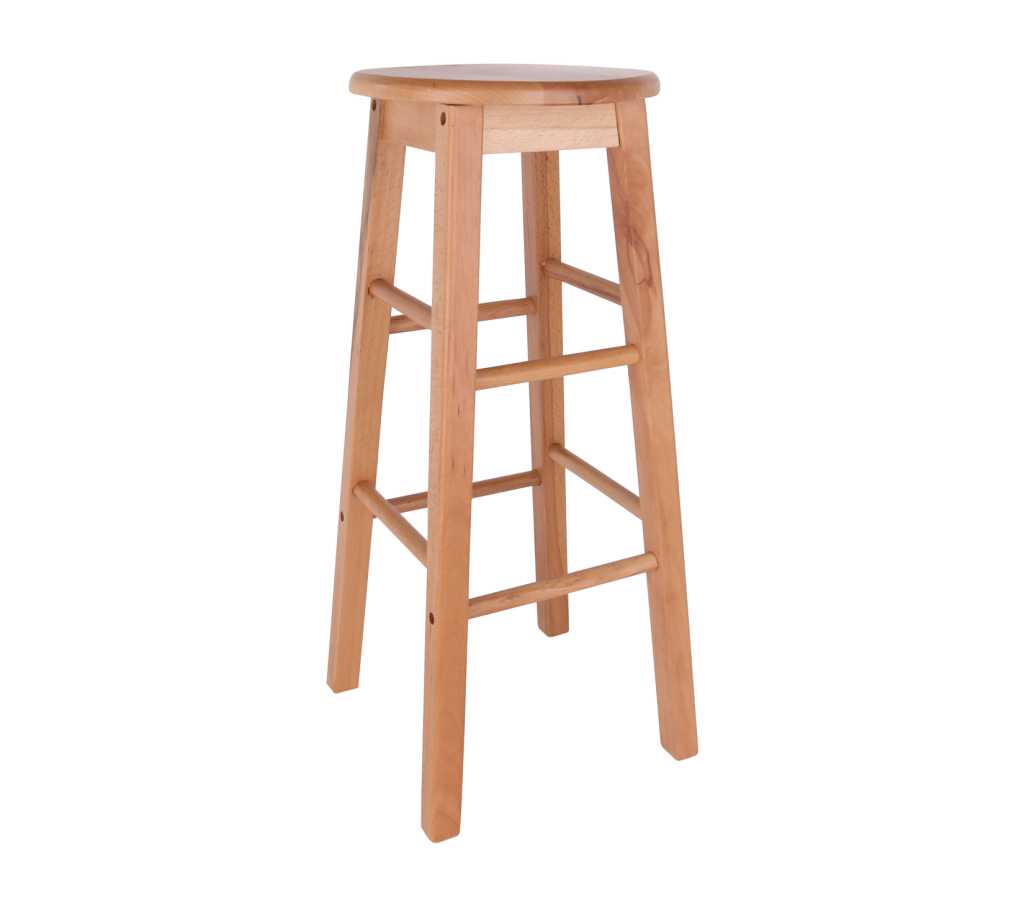 Bar Stool, Natural Wood Allie's Party Equipment Rentals