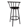 Bar Stool, Black with Padded Seat and Back