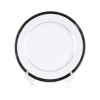 White with Grand Silver China, Dinner Plate 10”