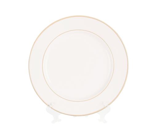 White with Gold Border, Chop Plate 12”