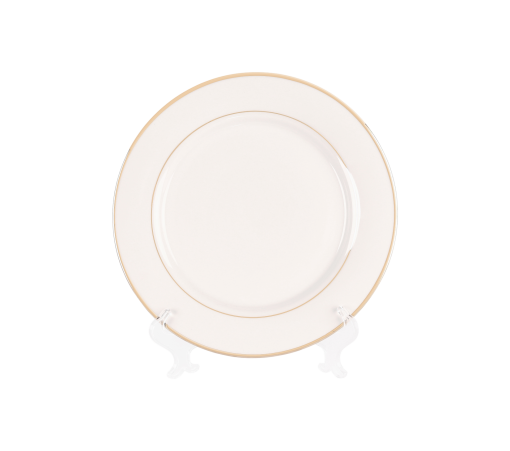 White with Gold Border, Dinner Plate 10”