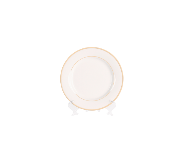 White with Gold Border, Bread Plate 6”