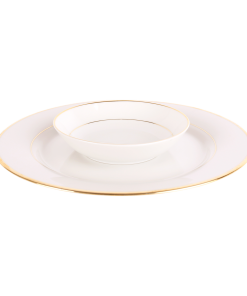 White with Gold Border, Fruit Bowl 5”