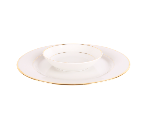 White with Gold Border, Fruit Bowl 5”