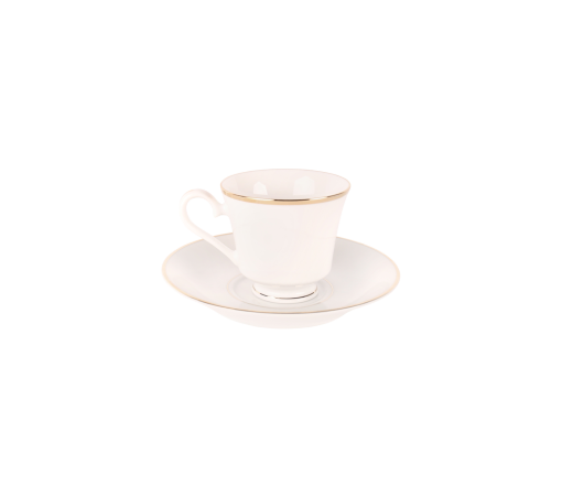 White with Gold Border, Saucer