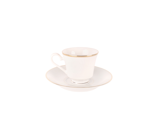 White with Gold Border, Coffee Cup