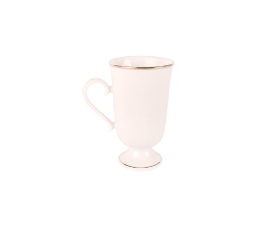 White with Gold Border, Irish Mug