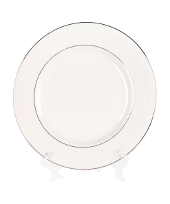 White and Silver China, 12" Chop Plate