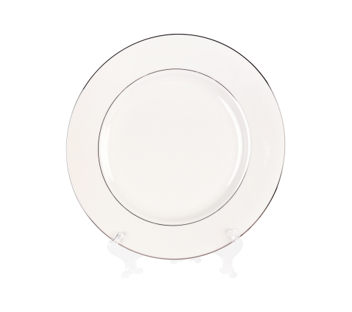 White and Silver China, 12" Chop Plate