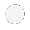 White and Silver China, 10" Dinner Plate