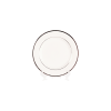 White and Silver China, 8" Salad/Dessert Plate