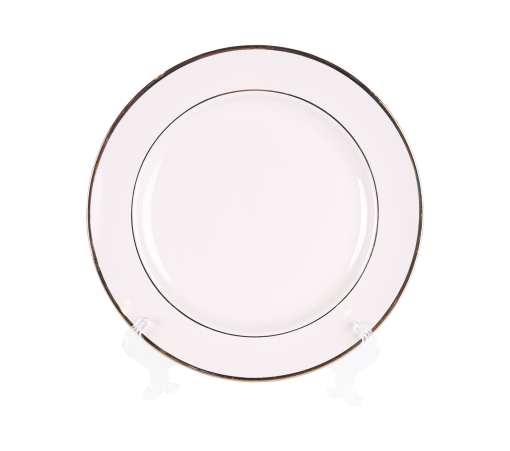 Ivory with Gold Border, 10" Dinner Plate