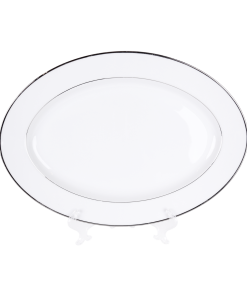 Platter White/Silver China 12” X 16“