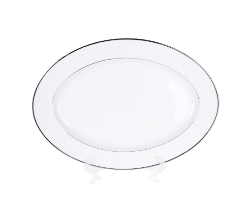 Platter White/Silver China 12” X 16“