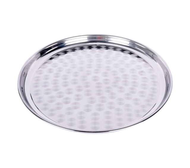 Tray Round Polished Stainless 14”