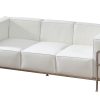 6' White Sofa with Chrome Frame