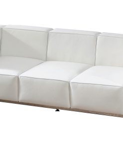 6' White Sofa with Chrome Frame