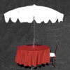 7' White Umbrella with Table Base