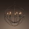 Chandelier, Rustic Iron Orb